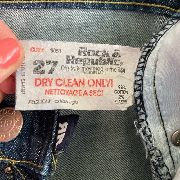 Swarovski crystal Rock & Republic Jeans size 27 - Picture 3 of 8